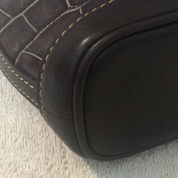 Vintage Dooney & Bourke Crock Leather Cosmetics Case/ Bag - Picture 8 of 15